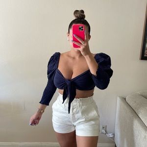 Ovianca navy blue crop top